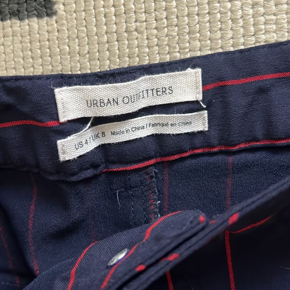 Urban Outfitters Georgia Navy Red Striped High Rise Flare Pants - Picture 5 of 5